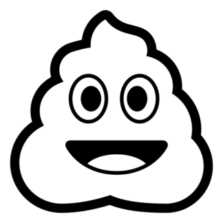 Pile Of Poo Emoji Decal (Black)